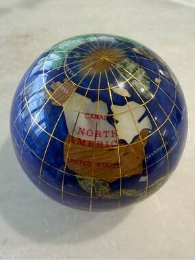 Alexander Kalifano Globe Gemstone Paperweight